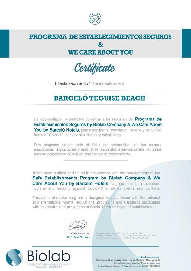 Barcelo Teguise Beach - Adults Only Costa Teguise Bagian luar foto